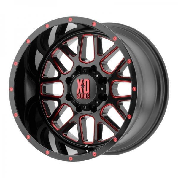 9 X 20 ET 0 87.1 XD SATIN  BLACK MILLED WITH RED CLEAR COAT